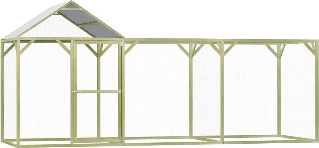 Grand poulailler extérieur en pin traité 4,5m de long pour jardin bio