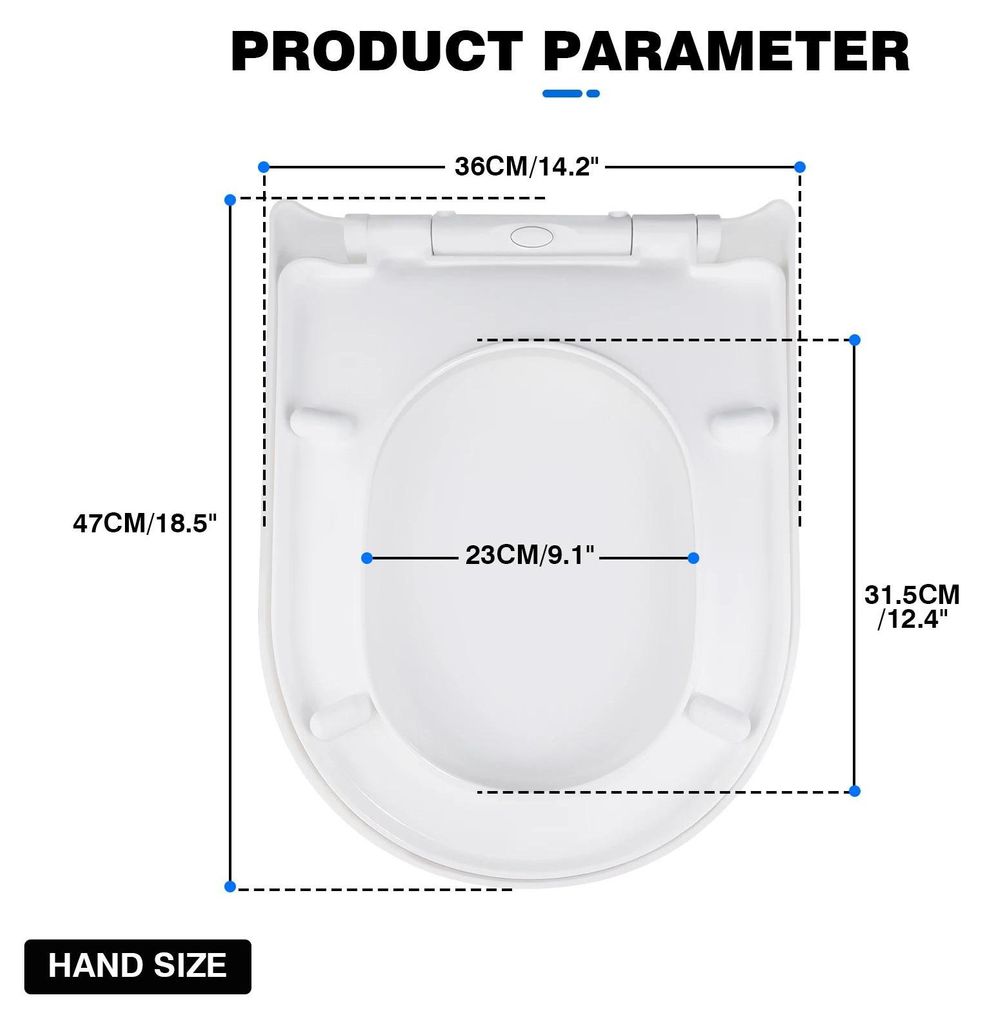 WC-Sitz - D-Form - Absenkautomatik - Schnellabnahme - Produktbild 