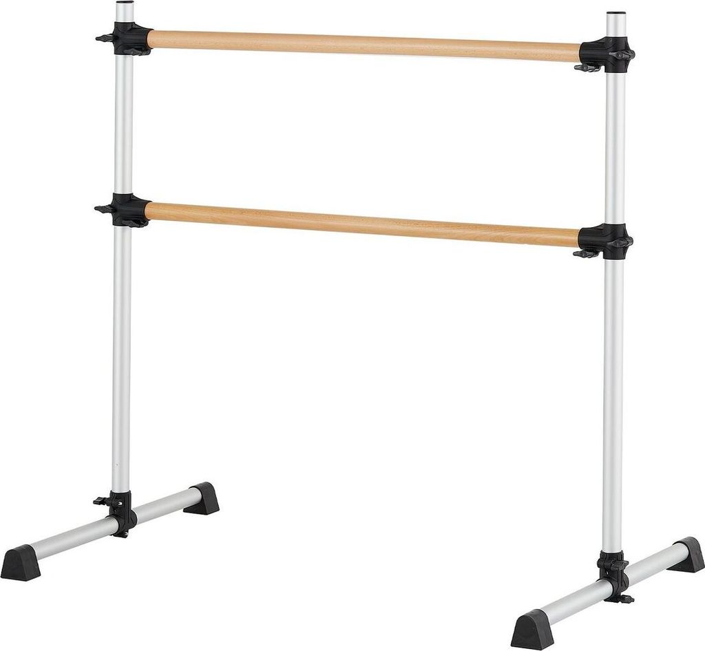 Ballet Barre, Double Beechwood Barre Bar for Home, Freestanding Portable Ballet Stretching Dance Bars, Height Adjustable Anti-Wobble Fitness Gym Eq...