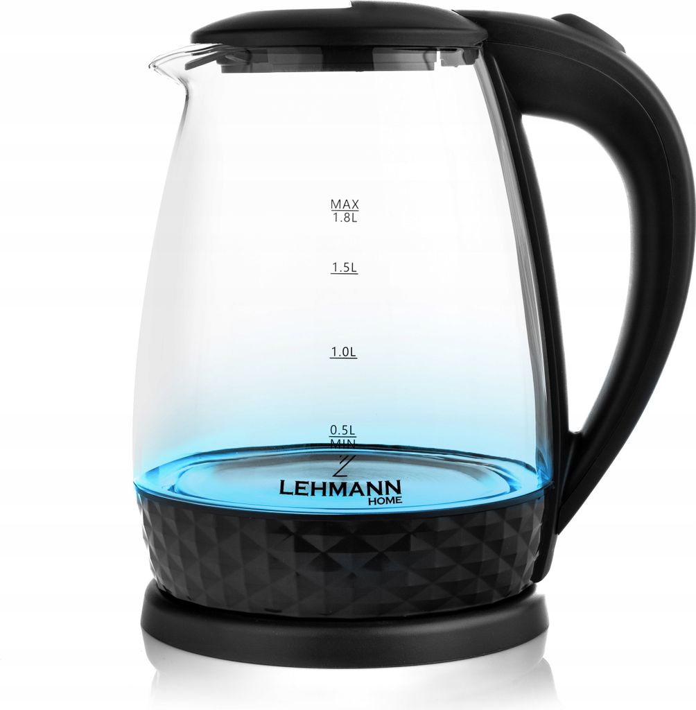 Wasserkocher Glas Mit Beleuchtung Leistungsstark 2200W Schnurlos 2L