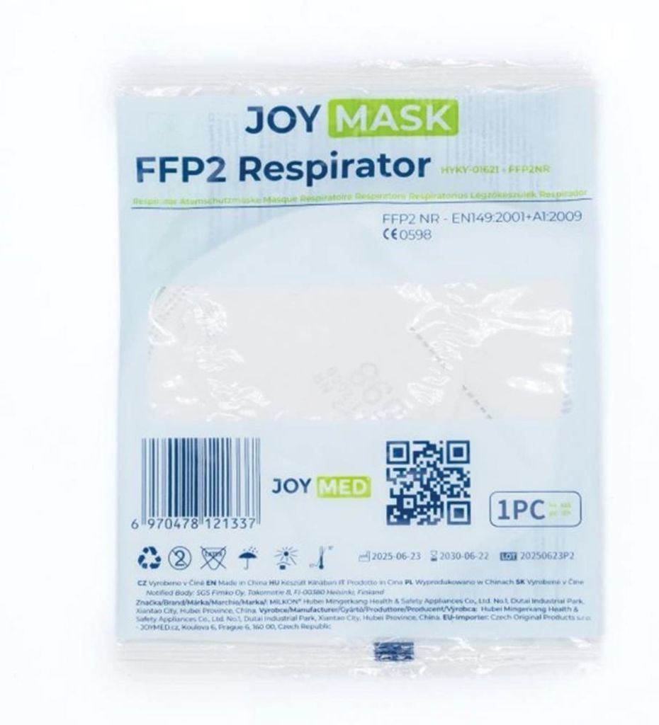 JoyMask - FFP2 respirátor bílý - (sada 5 ks)