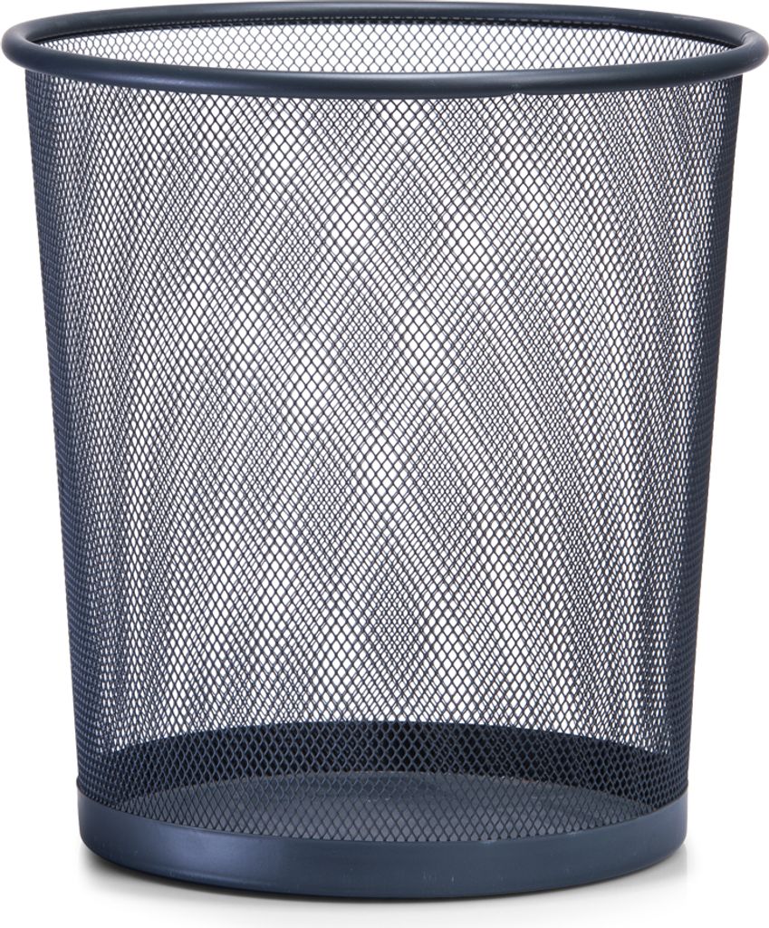 Papierkorb Mülleimer für Büro, Bad, Jugendzimmer & Kinderzimmer 14,5 Liter, Ø26 x 28 cm, Metallgeflecht, rund, anthrazit