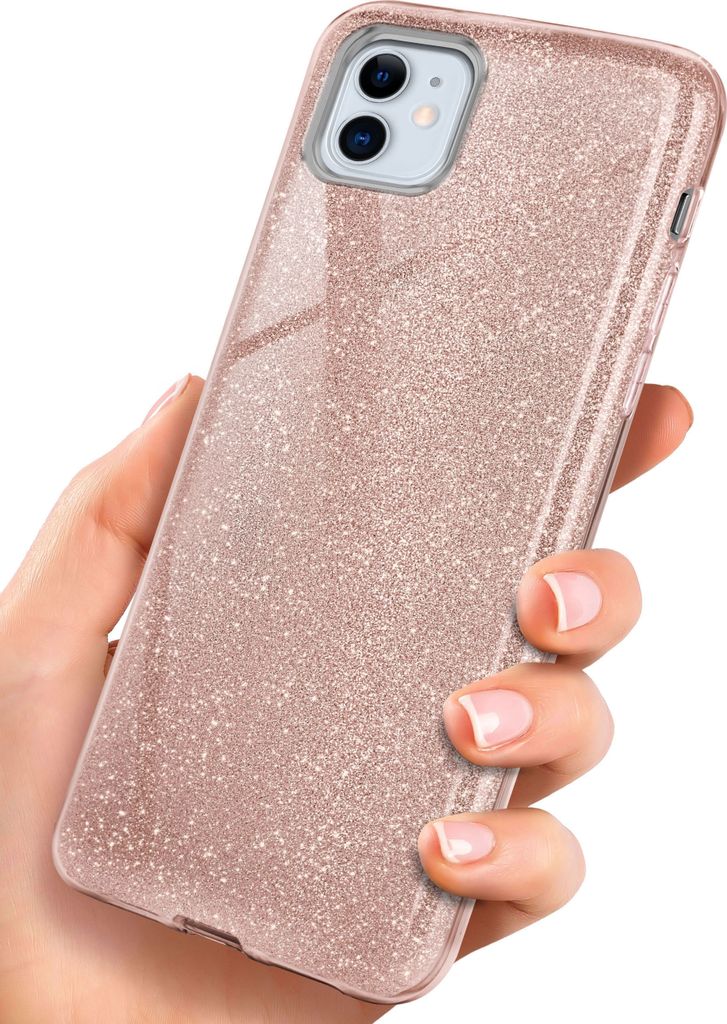 GLITTER-Case für iPhone 12 mini, Farbe:Gloss - Rosé