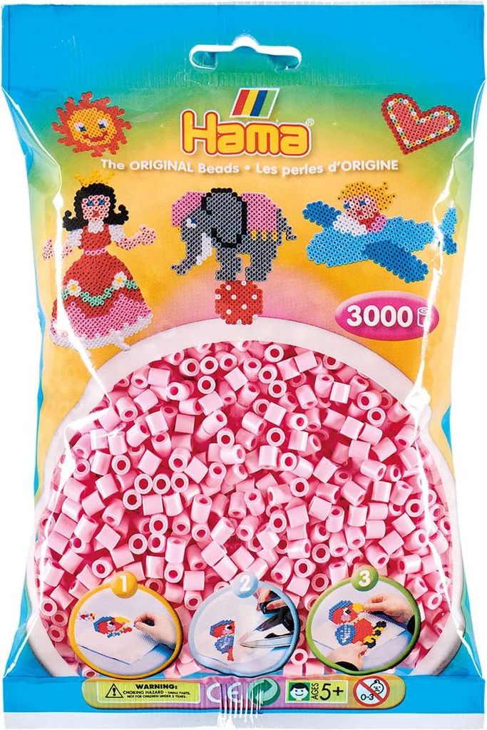 Hama Midi Strijkkralen - Pastel Roze (95), 3000st. Image du produit 