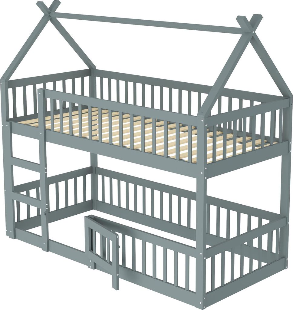okwish Lit superposé 90x200 cm avec escalier, lit mezzanine Image du produit 