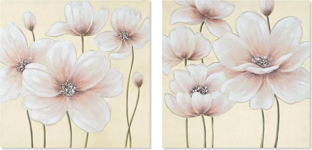 Tableau de Décoration Salon Shabby Chic 80x80 cm Home ESPRIT Set de 2