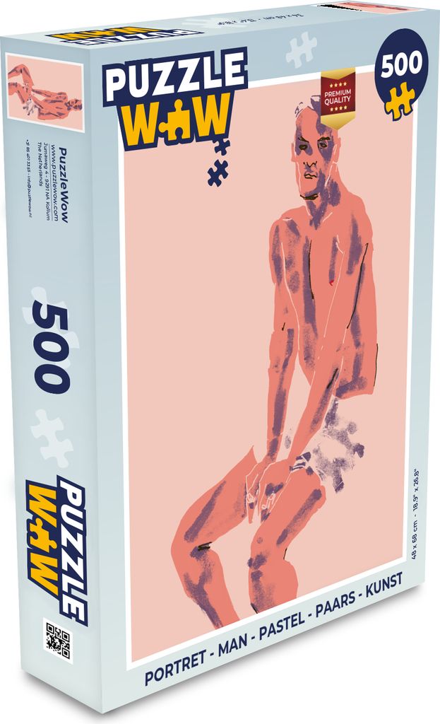 MuchoWow Puzzle 500 Teile Porträt - Mann - Pastell - Lila - Kunst - Denken - Spiel - Toy