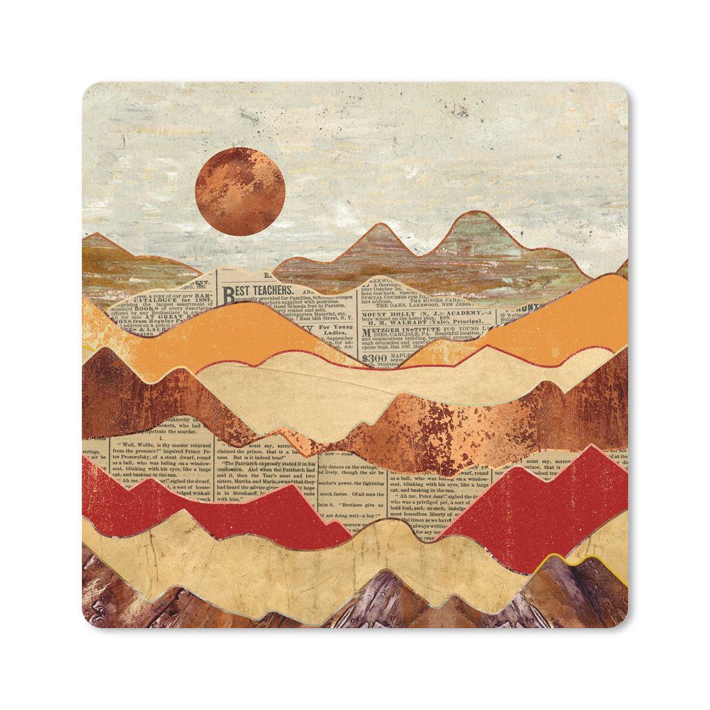 MuchoWow Mauspad Mousepad Vintage - Zeitung - Bronze - Abstrakt - Landschaft - Farben 30x30 cm - Mousepads - Maus Mat - Pad - Mausunterlage - Gaming