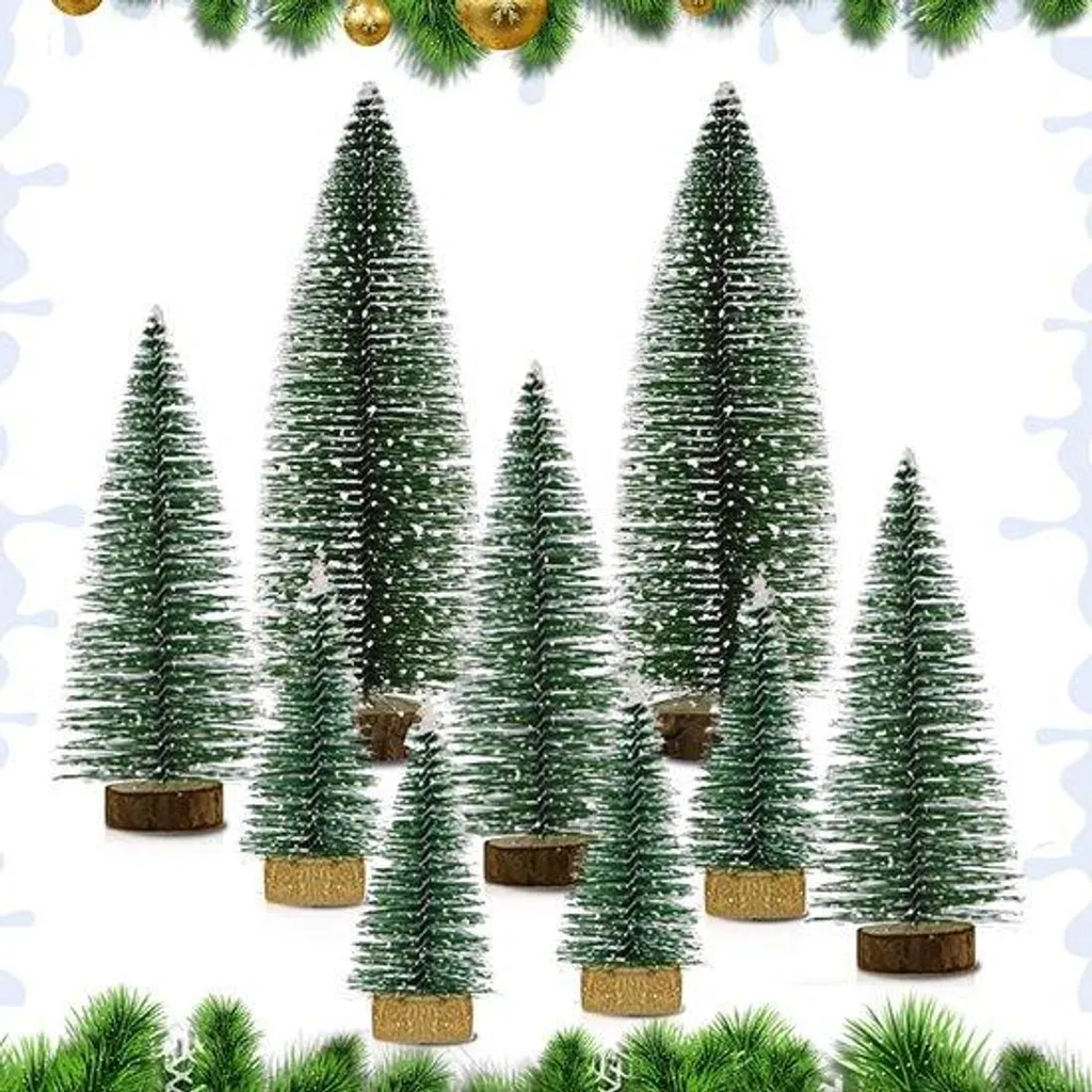 Décoration de Noël bois 10 cm - Pack de 9 pièces incassables et stables