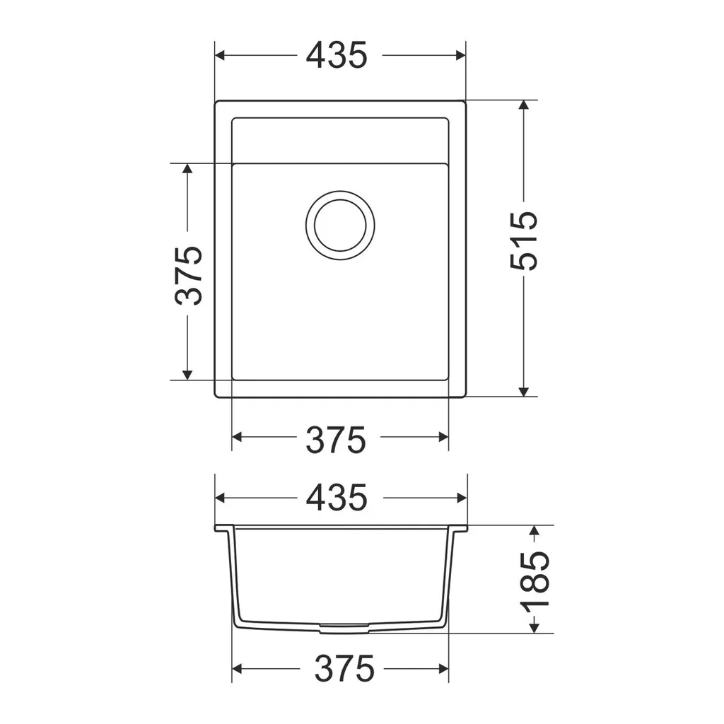 Lavello Cucina Bravo in Granito Sabbia 51,5x43,5 cm | Casa e Famiglia