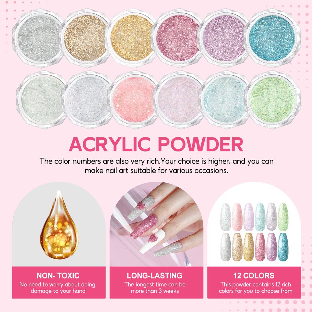 Acryl-Nagel-Set mit UV-Licht Acryl-Pulver und flüssiges Produktbild 9