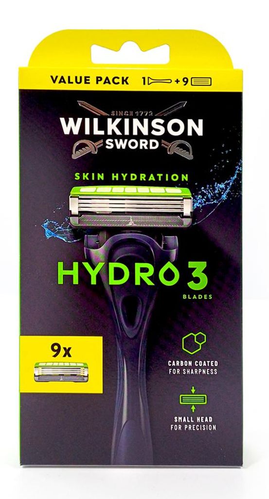 Wilkinson Hydro 3 Hydrating Gel Rasierer + 8 Ersatzklingen