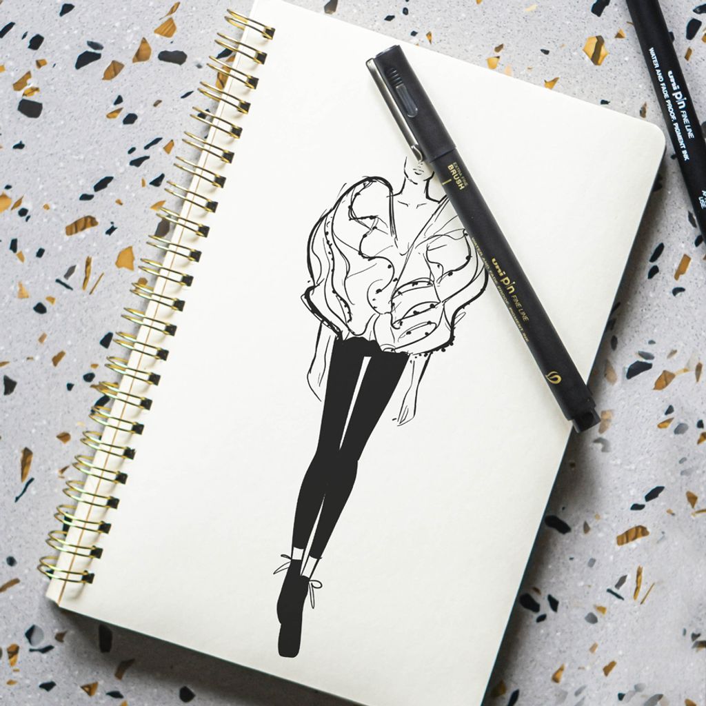 Uni-ball - Fineliner Stiftpinsel ef schwarz