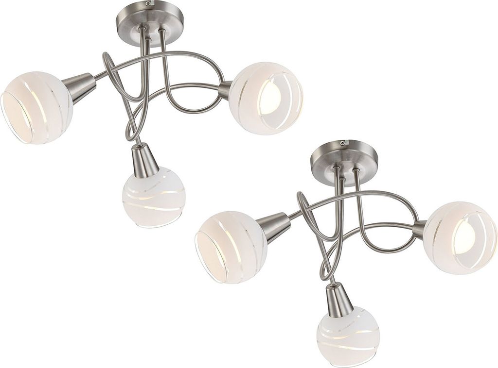 2er Set LED Deckenleuchten Lampenschirme Glas, Deckenlampen Produktbild 