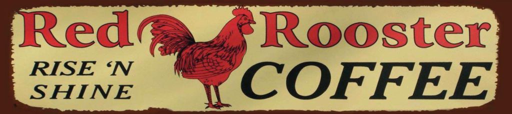 vianmo Holzschild 10x46 cm Red Rooster rise`n shine COFFEE
