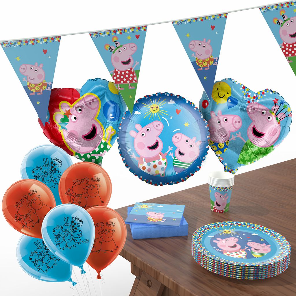 Peppa Pig XXL Party-Set Einweggeschirr Tisch und Raumdeko Produktbild 