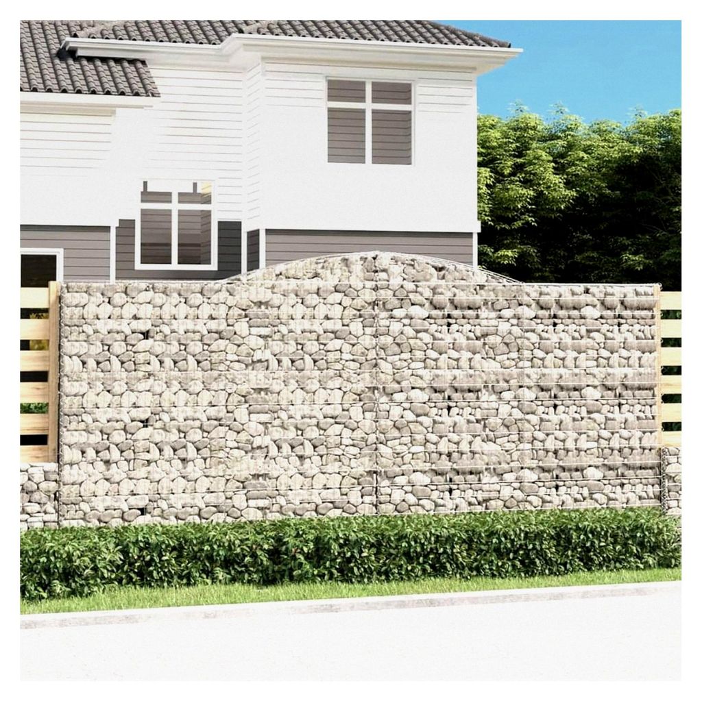 Gewölbter Gabionenkorb 400x50x180/200 cm aus verzinktem Eisen