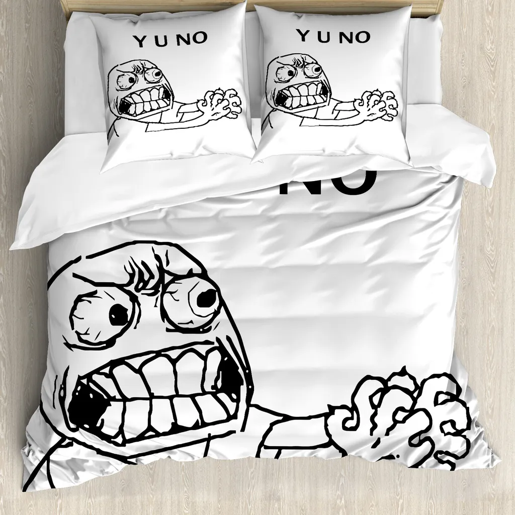 Copripiumino Hipster Meme ABAKUHAUS 155x220 - Set Letto Anti-Acaro