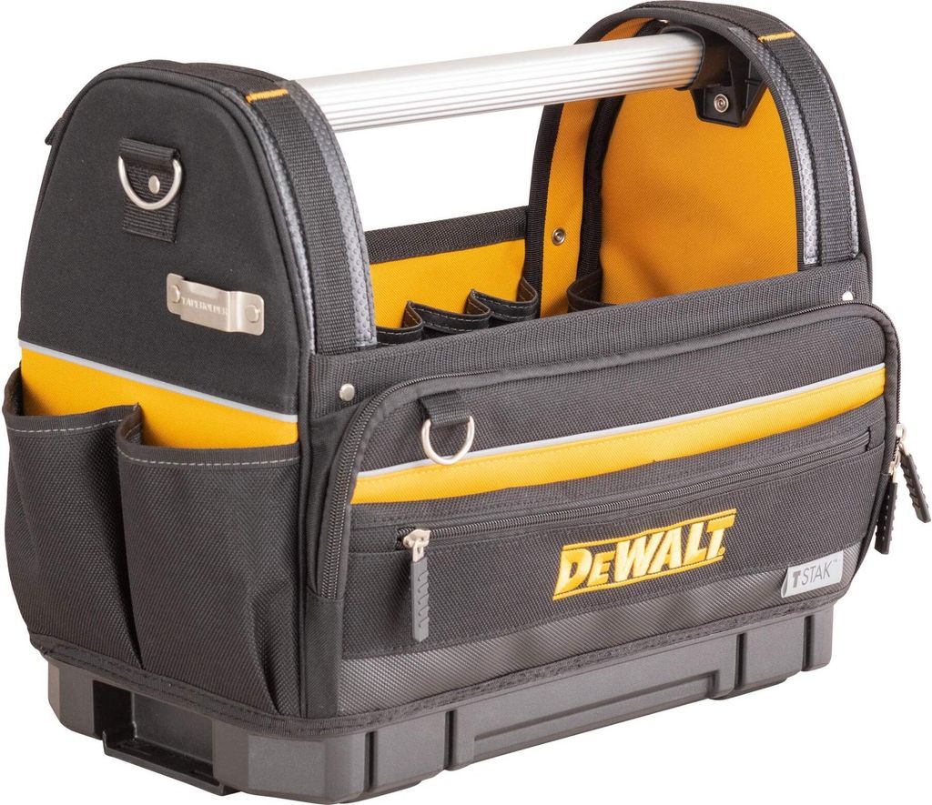 A DeWalt tool bag is shown against a white background.