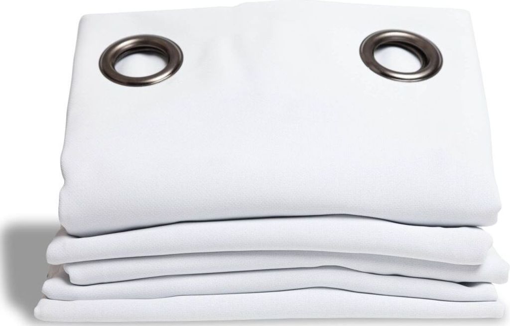 MOONDREAM Akustikvorhang 3in1 | Lärmschutz | Thermoisolierung | 100% Verdunkelung | Patentierte Technologie | Ösen | Weiß MC720 | 135B x 250H cm