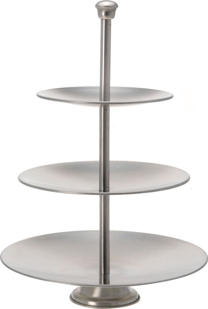 Etagere Edelstahl 3 Ebenen Ø 16 / 20 / 24,5 cm, H 36,5 cm, Produktbild 