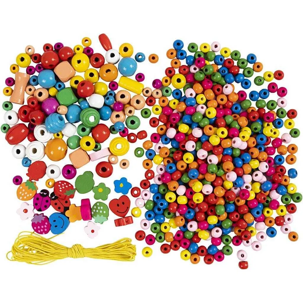 Set Artigianato Happy Colors Gioielli in Legno - Kit Festa per Bambini