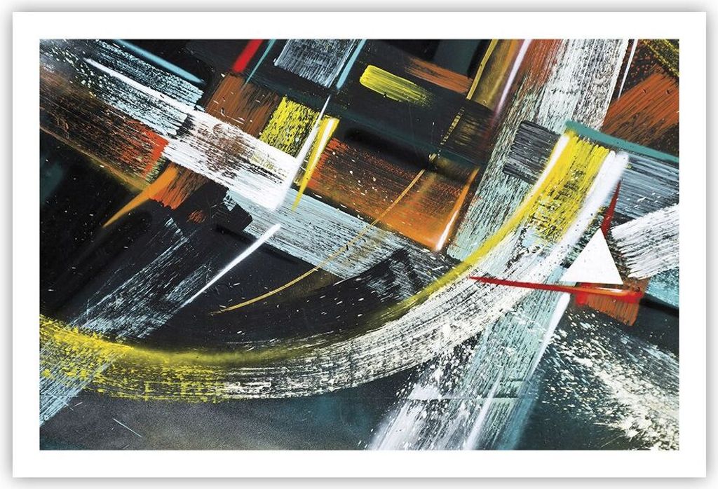 Poster - Poster ohne Rahmen - Abstraktion Graffiti Bunt - 91,5x61 cm - Wand Bild - Wanddeko - Wandbilder - Kunstposter - Wandposter - Bilder - Kuns...