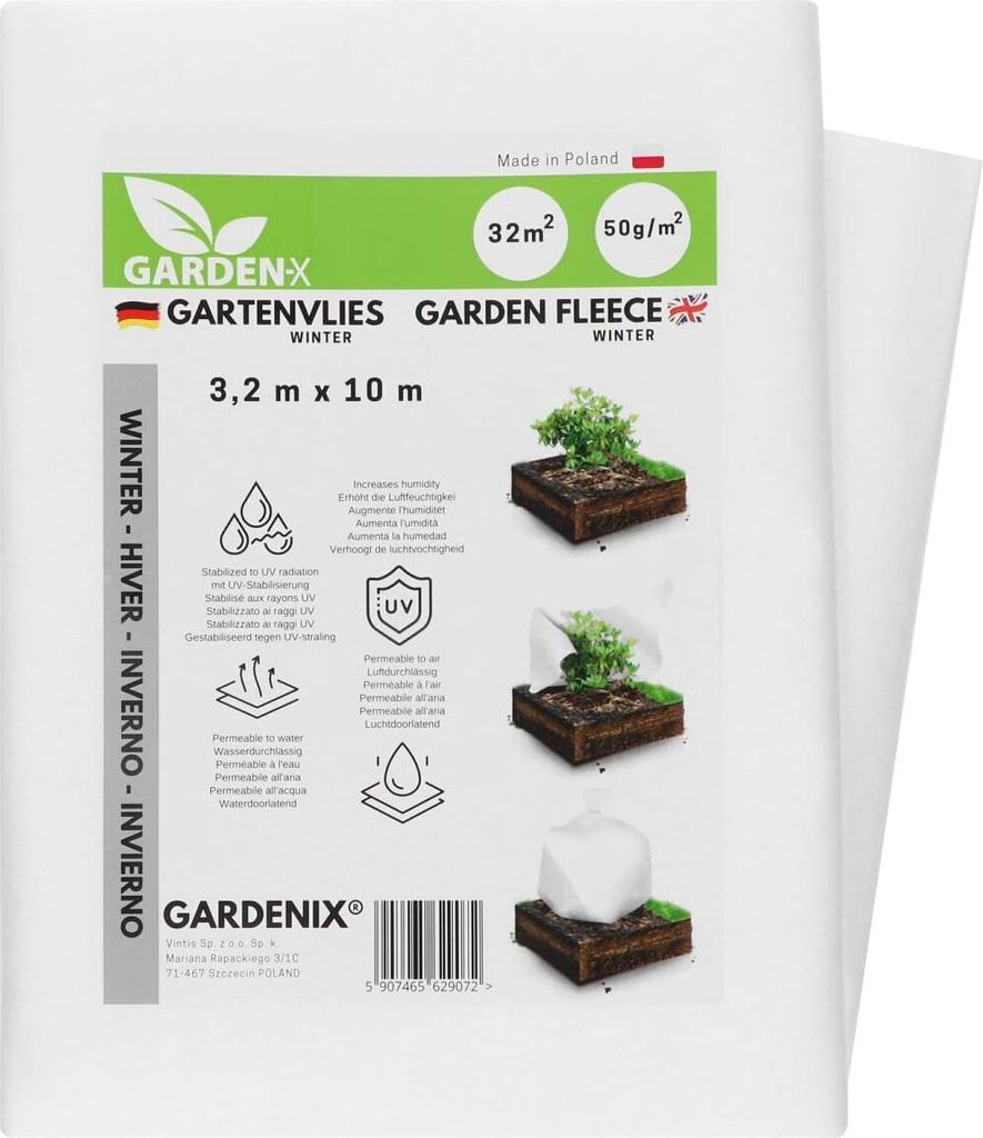 GARDENIX® 32 m² Non-tissé d'hiver pour plantes 50g/m² - Image du produit 