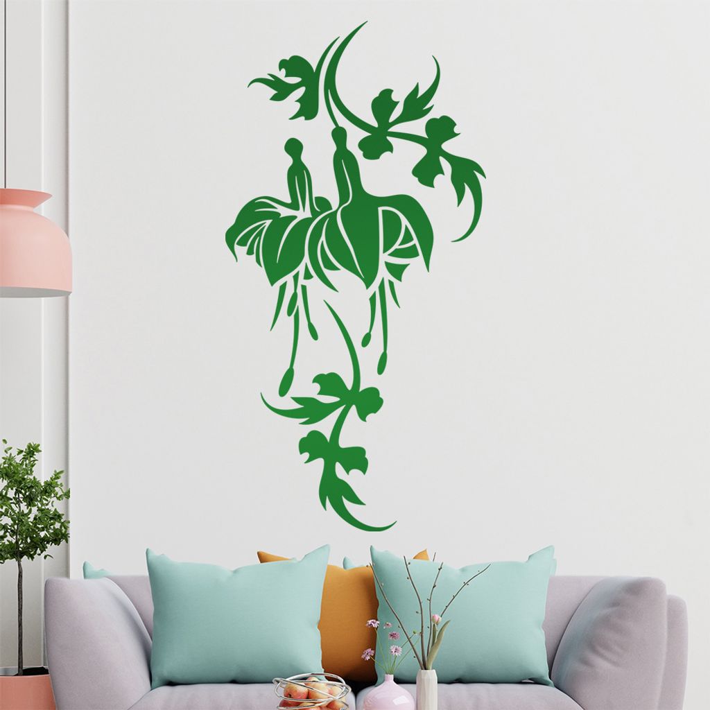Blume - Linien Wandtattoo in 6 Größen - Wandaufkleber Wall Sticker - Dekoration, Küche, Wohnzimmer, Schlafzimmer, Badezimmer