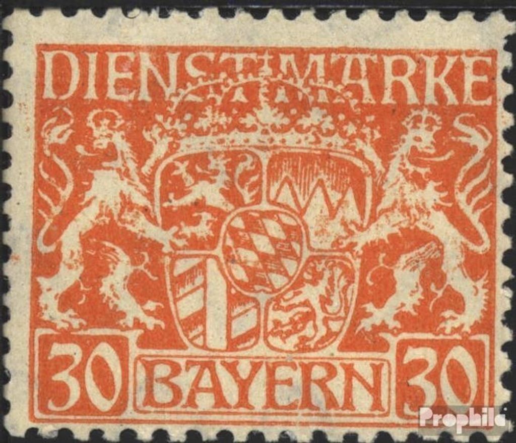 Briefmarken Bayern 1916 Mi D22 postfrisch Staatswappen