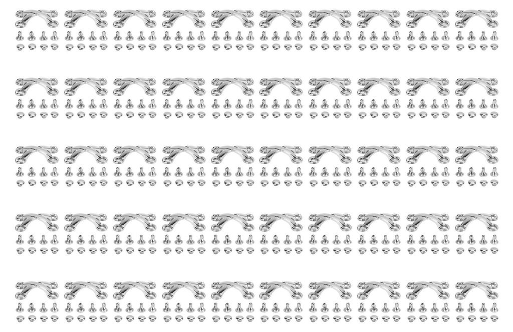 50er-Set X-förmige Nieten für Buchstabenbögen, Brücken, Zinklegierung, Freizeithüte, dekorative Accessoires, 14 x 20 mm, mit 4 mm flachen Eise...