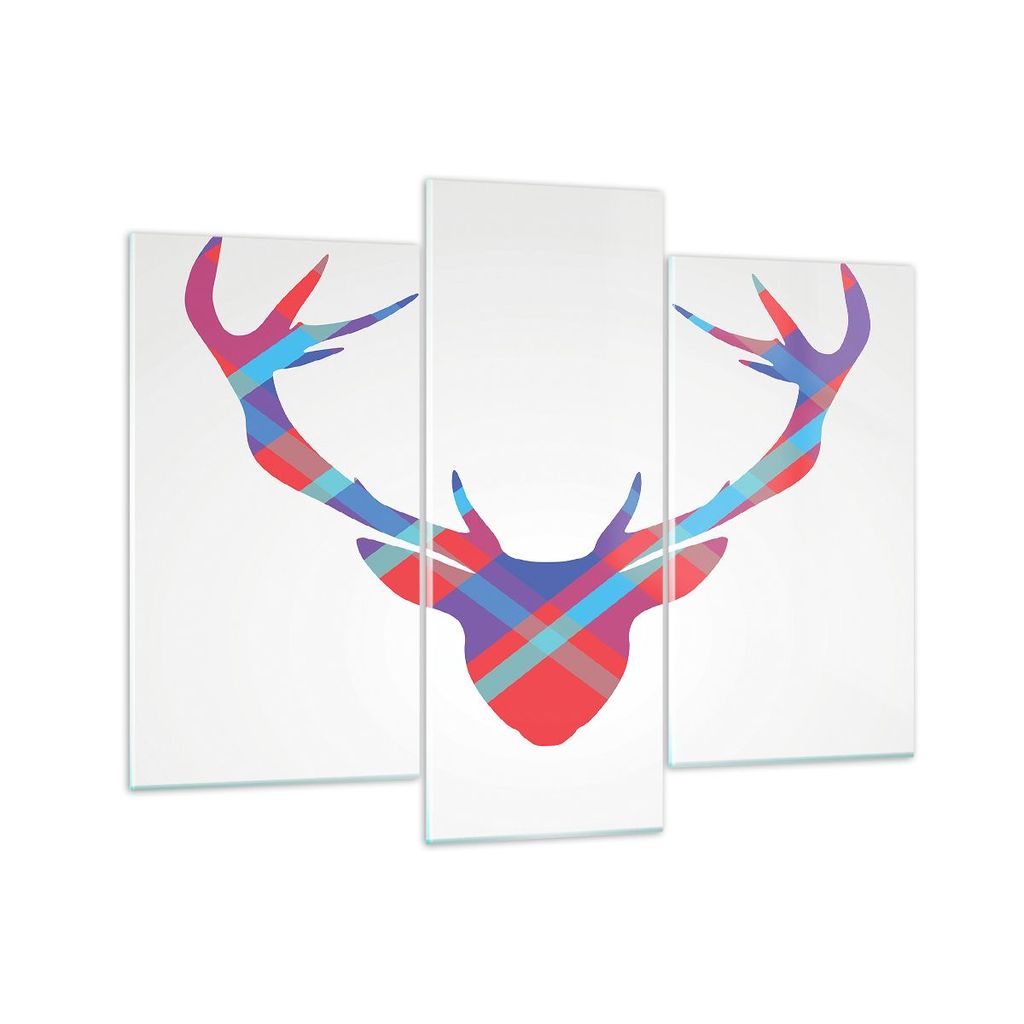 Bilder auf glas - Abstraktion Hörner - 130x100cm - Glasbilder - Wandbilder - Kunstdruck - zum Aufhängen bereit - Wanddekoration aus Glas - Glas B...