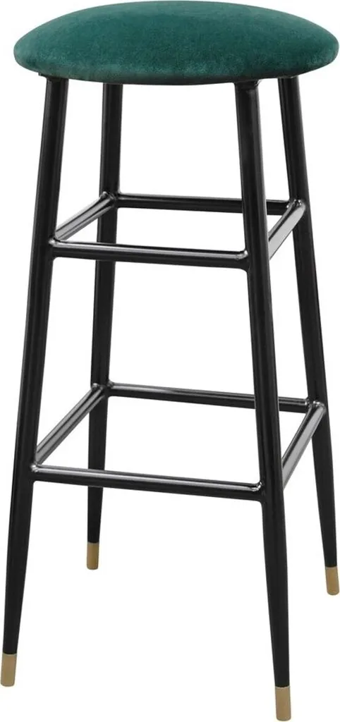 Tabouret de Bar Stable et Confortable - Siège Velours Vert Casa Padrino 76cm