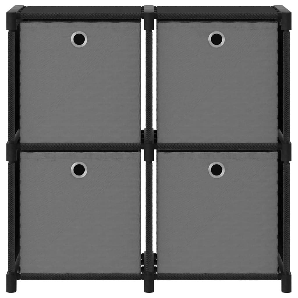"WINTER SALE" Würfelregal - Standregal - Wohnzimmerschrank - mit 4 Boxen Schwarz 69x30x72,5 cm Stoff - Lagerregal Bücherregale NEU5892778