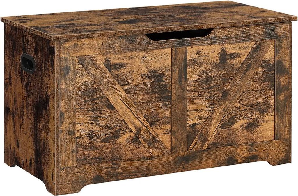 Bank mit Stauraum im Scheunenstil, Vintage-Braun