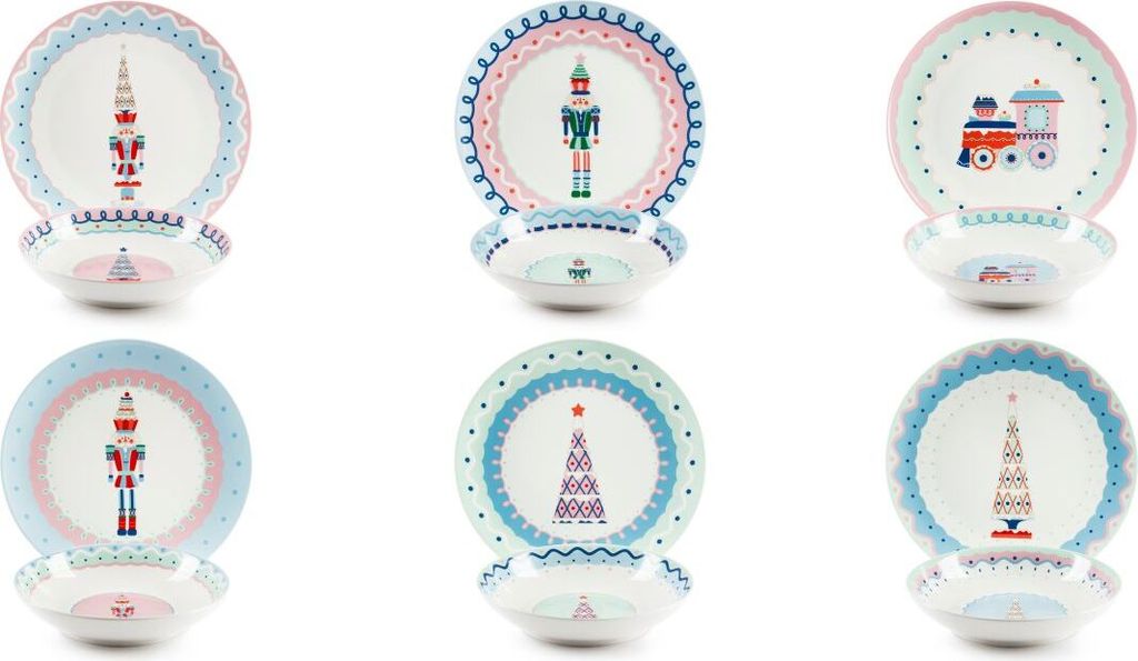 Set di stoviglie Excelsa 12 pezzi Xmas Sweet Pastels in Immagine del prodotto 