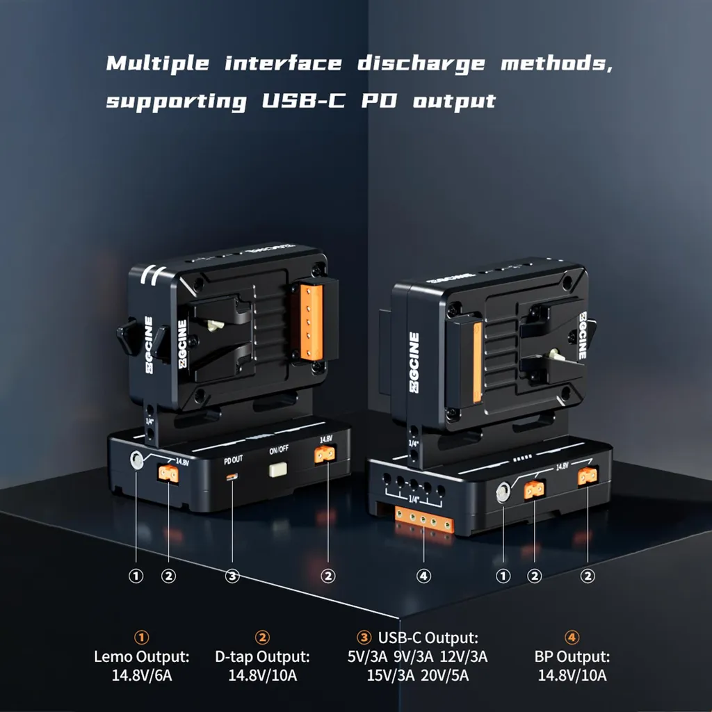 Adaptateur double V-Mount ZGCINE VM-HS2 pour éviter les coupures de batterie