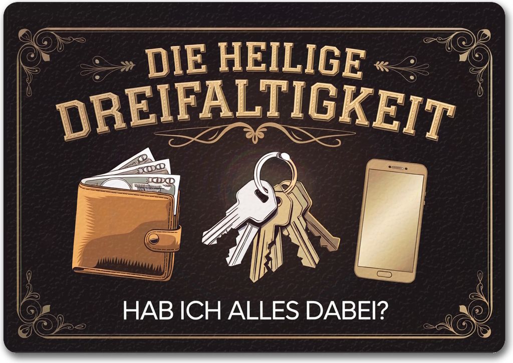 Die heilige Dreifaltigkeit - Reminder Fußmatte in 35x50 cm ohne Rand für die