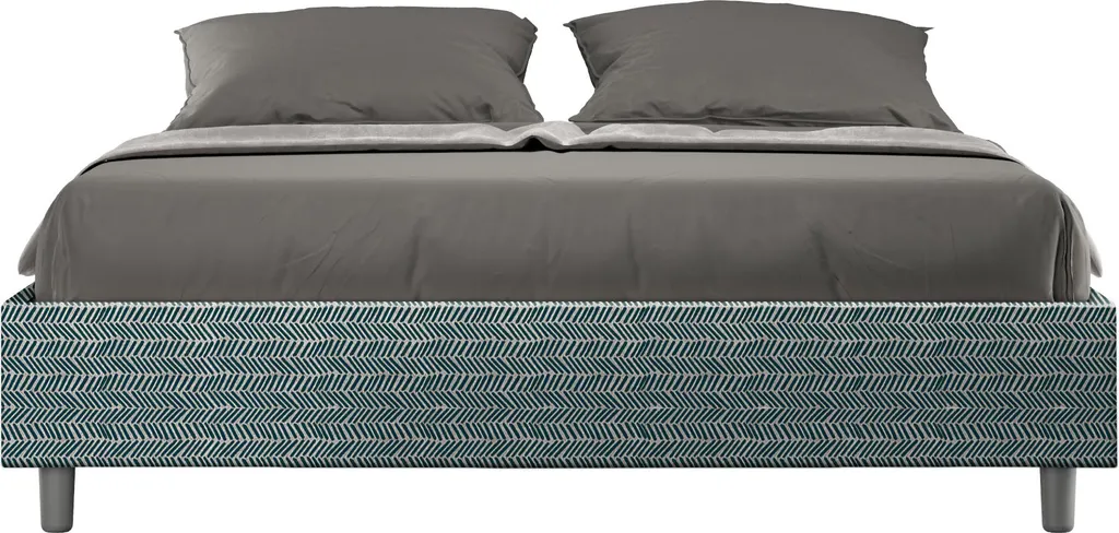 Lit 160x190 Azelia bleu ITYHOME : structure robuste pour sommeil réparateur