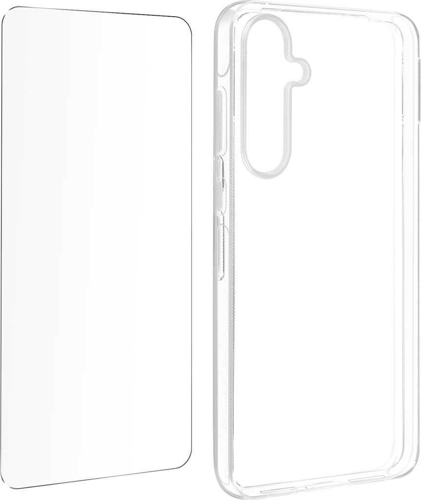 Avizar, Silikonhülle für Samsung Galaxy A55 mit 9H Glas-Folie, Schutz-Set, Transparent