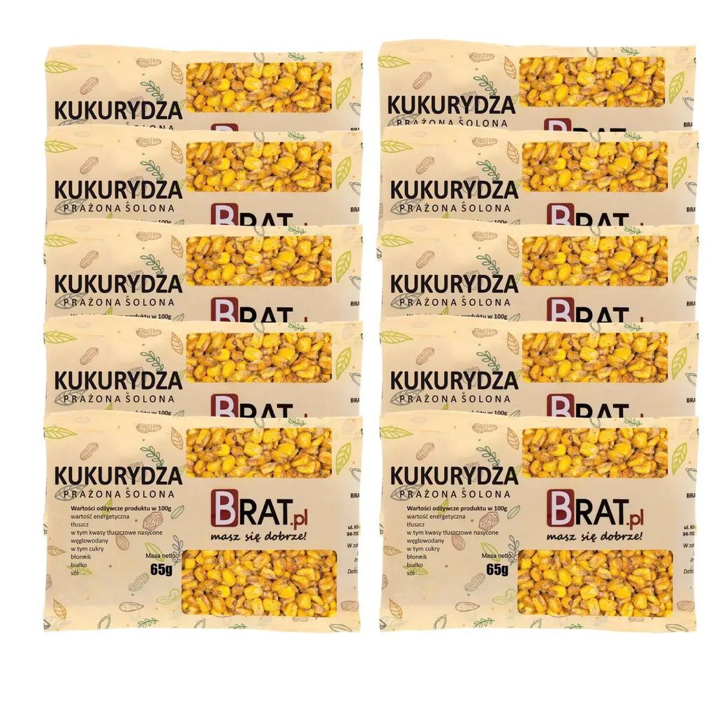 Kukurydza prażona solona 10 x 65g Brat.pl Zdjęcie produktu 