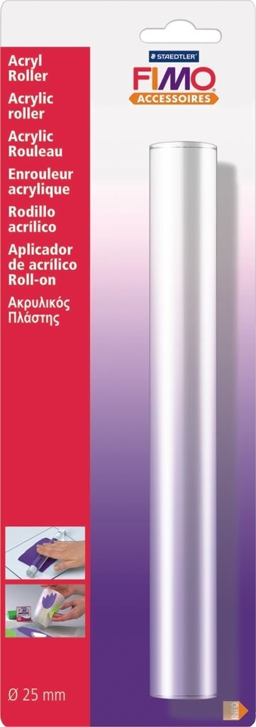 Acryl-Roller Fimo transparent Packung mit 5 Stück