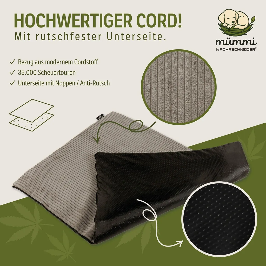 Lit pour chien anti-odeurs et antidérapant - Solution mümmi HANF T3
