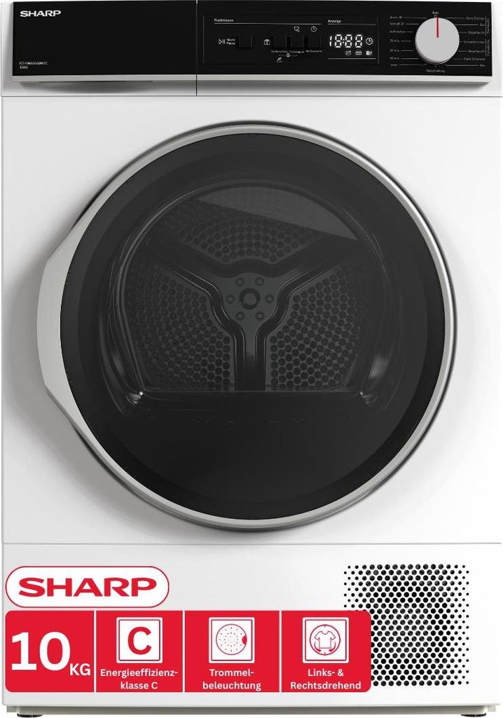 Sharp KD-NHA0S6GW1C-DE Wärmepumpentrockner, 10 kg, Produktbild 