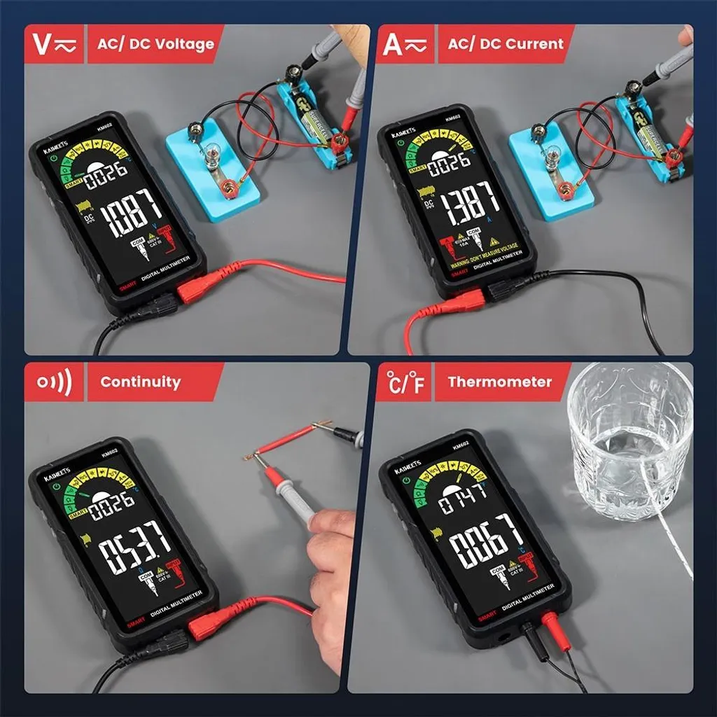 Multimètre numérique intelligent KM602 avec batterie rechargeable USB - 5