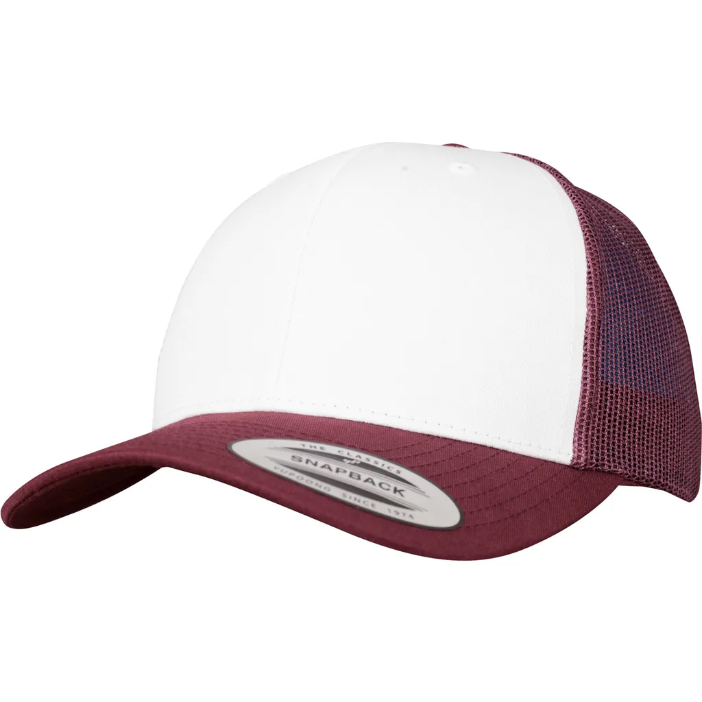 Cappellino Flexfit 6606CF Retro Trucker Colorato - Marrone Bianco Maroon