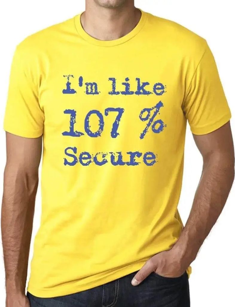 Herren Grafik T-Shirt Ich bin zu 107% sicher – I'm Like 107% Secure – Öko-Verantwortlich Vintage Jahrgang Kurzarm Lustige Druck Geburtstag Ges...