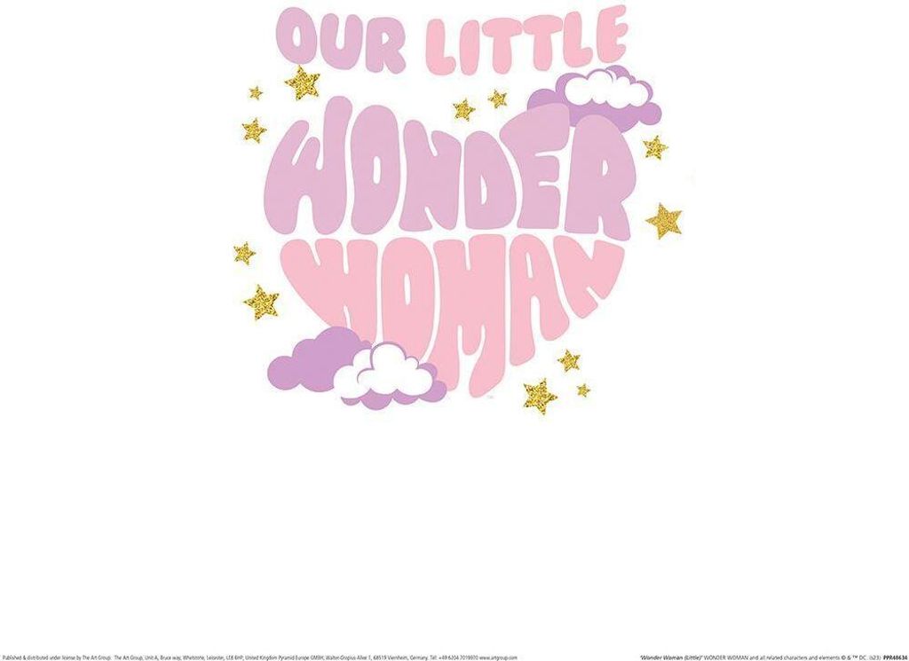 Wonder Woman - bedruckt "Little" PM6155 (30 cm x 30 cm) (Pink/Lavendel)