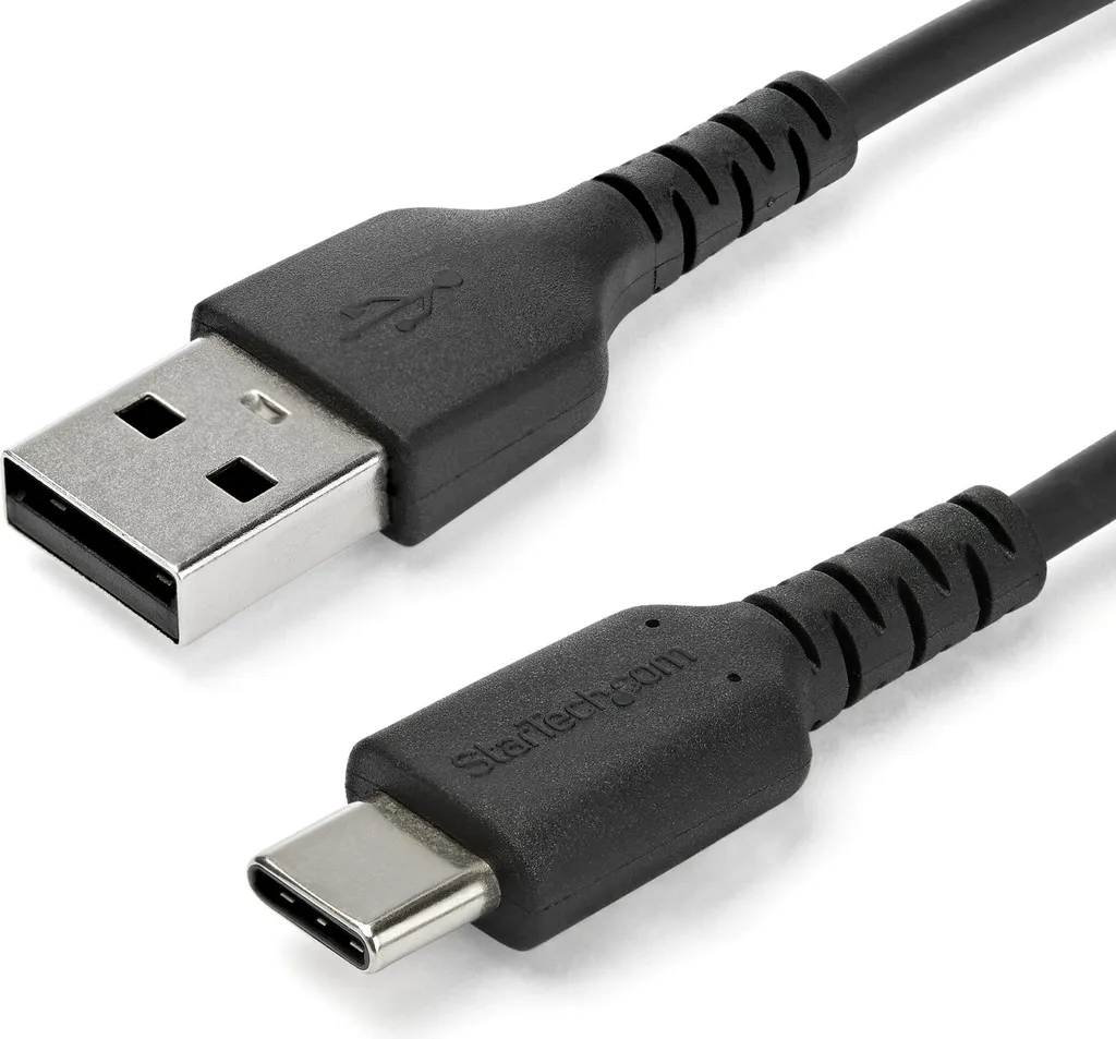 StarTech.com Cavo di Ricarica USB-A a USB-C da 2m - Resistente Cavetto USB-C di Ricarica Veloce e Sync da USB 2.0 a USB Type C 3A - Rivestimento in TPE e Fibra Aramidica M/M Nero - Samsung S10, Ipad Pro, Pixel - 1