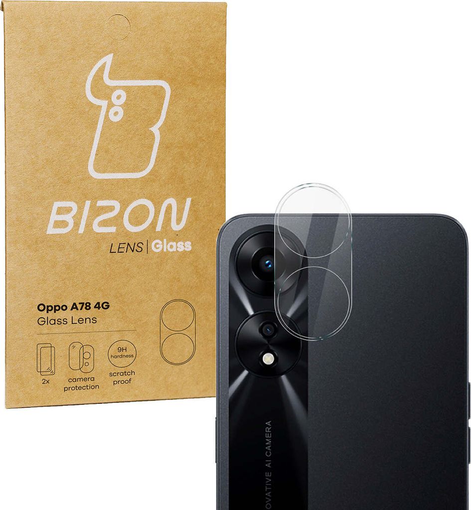 Szkło na aparat Bizon Glass Lens do Oppo A78 4G, 2 sztuki